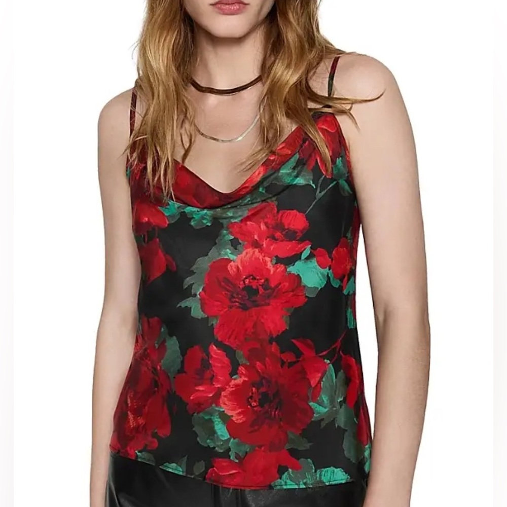 Rebecca Minkoff NWT Baker Floral Sleeveless Cowl Neck Top
